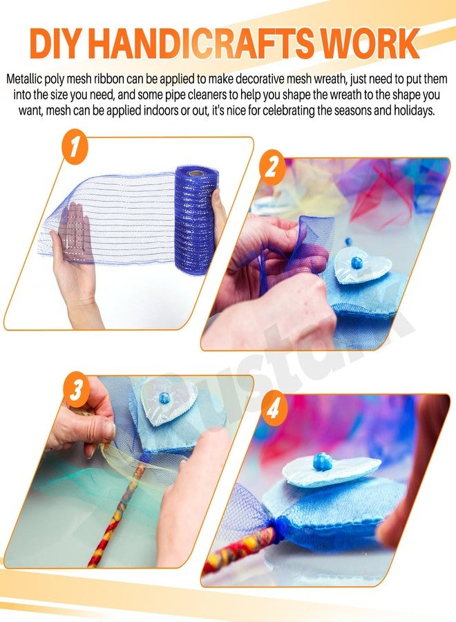 روستارك شريط شبكي مزخرف من Rustark، 3 لفات، كل لفة 6 بوصات × 10 ياردات، مع رقائق معدنية، أبيض، أحمر، أسود، شريط شبكي بوليستر لتزيين أكاليل الزهور وأشجار عيد الميلاد وتغليف الهدايا والأعمال اليدوية (15 سم × 1.5 متر/لفة). - Image 4